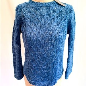 J. McLaughlin blue cable knit sweater NWT